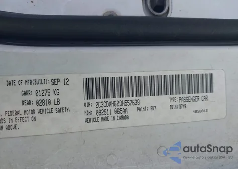 2013 Dodge Charger Sxt from USA, damaged, VIN 2C3CDXHG2DH557638